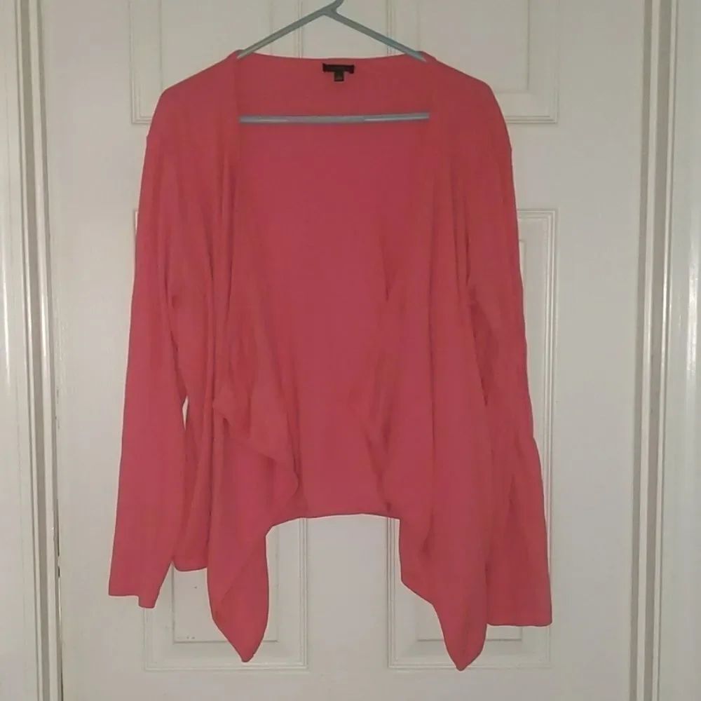 Talbots open front bright salon color casual cardigan Sz L